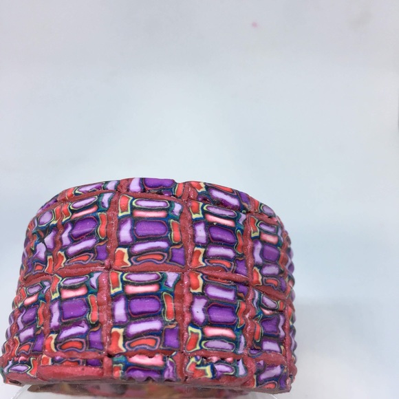 Handmade Polymer Clay Bracelet, Handmade Jewelry, Bangle Bracelet - Picture 2 of 3